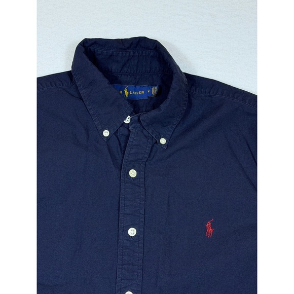 Ralph Lauren Other - Ralph Lauren Mens Short Sleeve Button Down Shirt Navy Blue Polo Pony Logo Size M